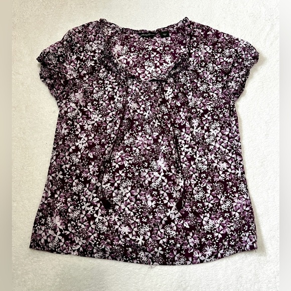 Eddie Bauer Cotton Floral Peasant Blouse - Small - Picture 2 of 8